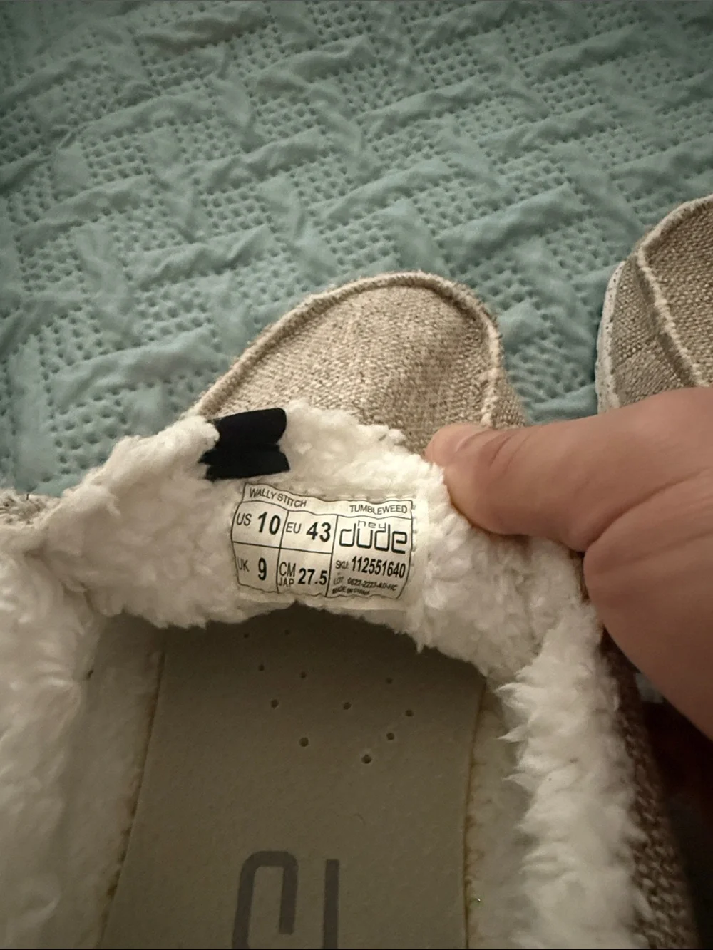 Hey Dude Men's Beige/Tan Sherpa-Lined Slip-On Loafers
